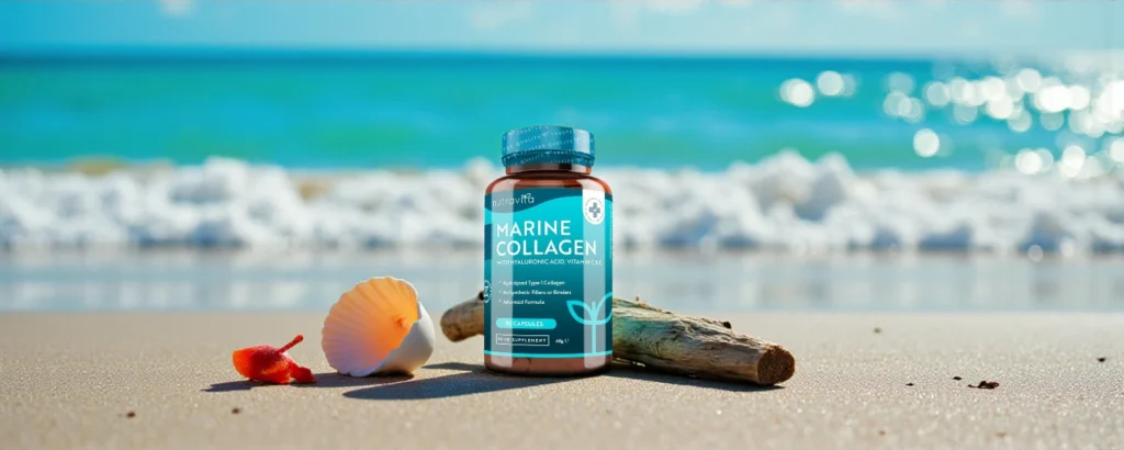 نيوترافيتا كولاجين بحري مع حمض الهيالورونيك وفيتامين ه‍ وسي
